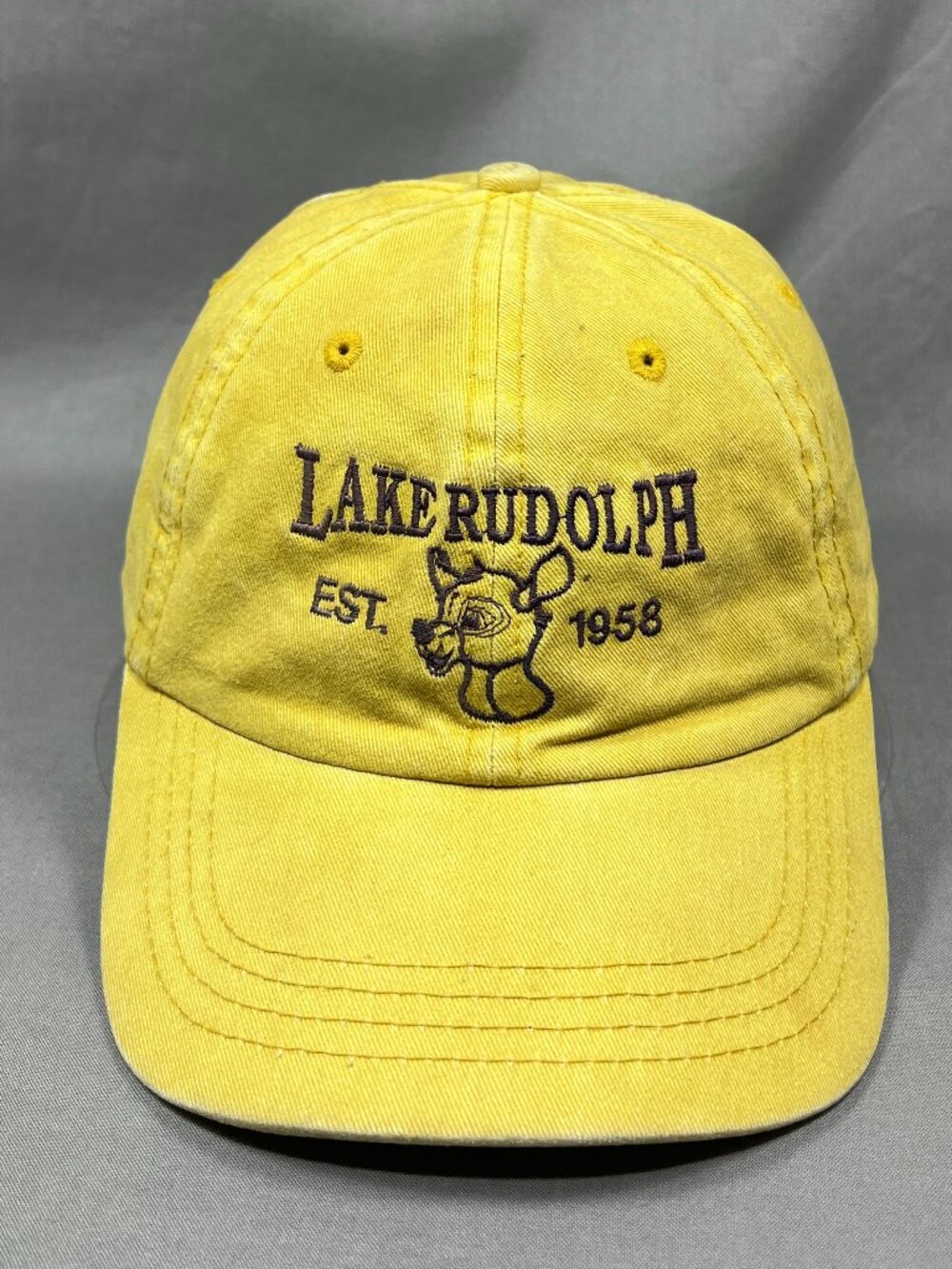 Vtg Lake Rudolph Santa Claus Indiana Hat Strapback Distressed Dad Cap Adult 90s